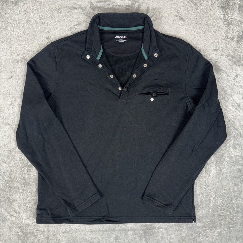 UNTUCKit Parkson Black Long sleeve snap Collar casual Shirt - Sweatshirt Size L